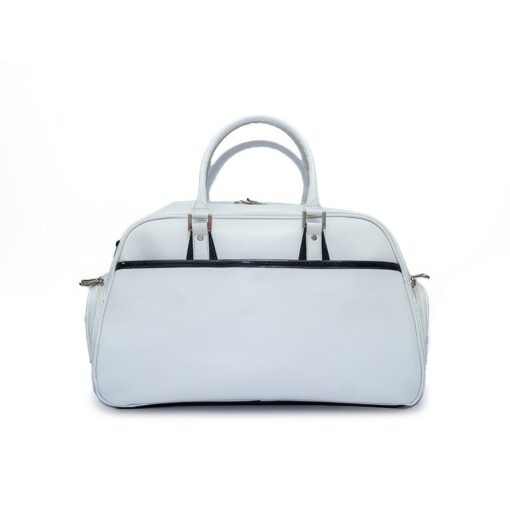 white and black golf boston bag