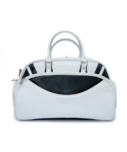 white and black golf boston bag