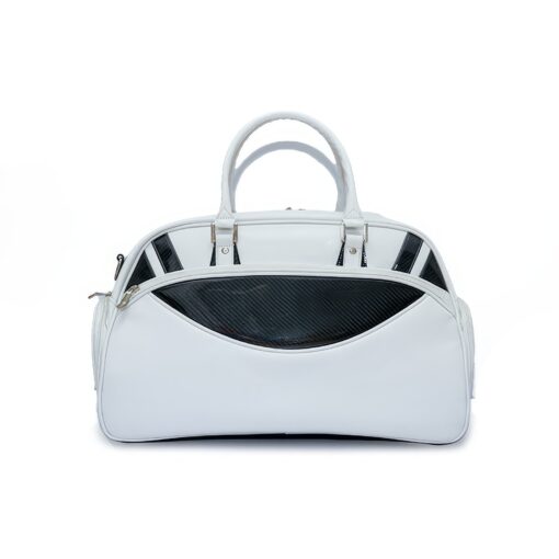 white and black golf boston bag
