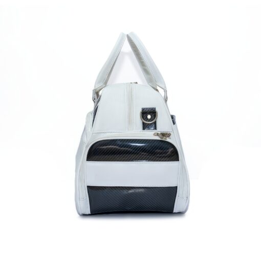 white and black golf boston bag