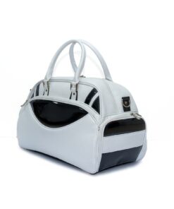 white and black golf boston bag